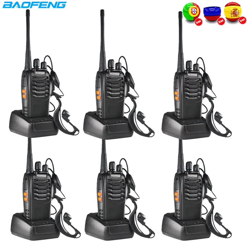 

6 шт. Baofeng BF-888S рация BF888S 6 км домофон 5 Вт двухстороннее радио портативный CB Ham Радио Портативный радиопередатчик fm домоф