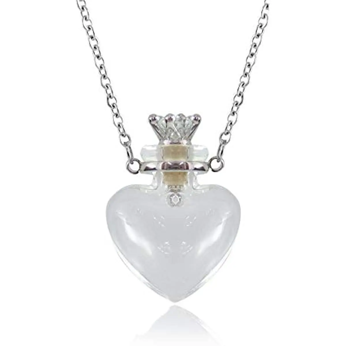

1PC Clear Heart Vial Perfume Bottle Necklaces Stainless Steel Chain Make a Wish blood vial necklace Women Jewelry