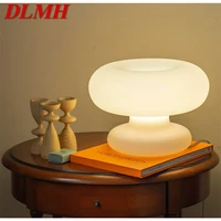 dlmh contemporary table lamp creative white led mushroom desk light decorative for home living room bedroom