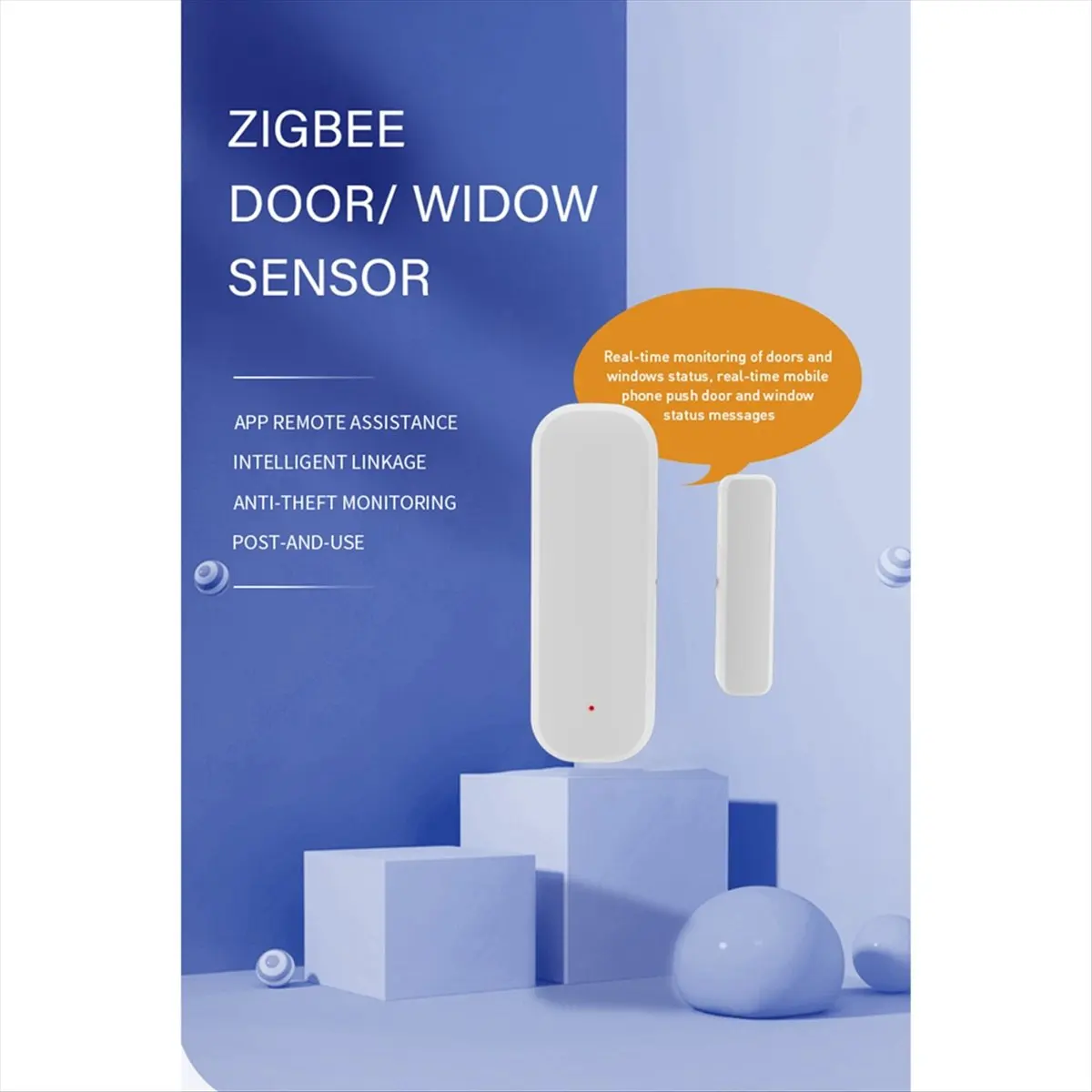 Фото 【N21R】 Беспроводные магнитные датчики для дверей и окон Tuya Zigbee Smart Life №5