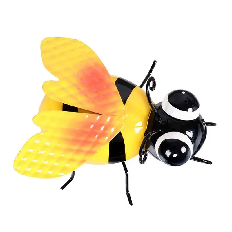 

3D Metal Bee Art Wall Decor Innovative Metal Bee Statue Park Lawn Statues Ornament Garden Tree Hanging Decor
