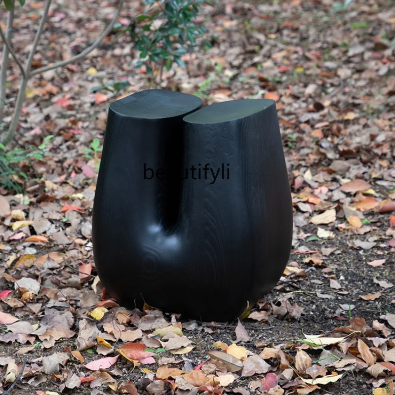 Стул для ног из массива дерева в стиле минимализма