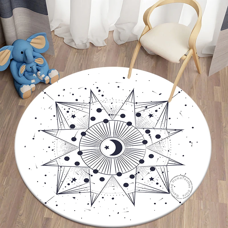 Mystery Kawaii HD Printed Round Carpet New Year Gift Children's Living Room Mat Floor Mat Yoga Mat Bedroom Chair Non Slip Mat