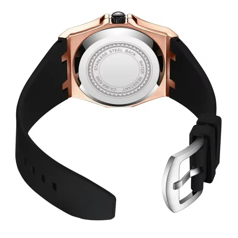 Фото CHENXI 8268 модные мужские кварцевые часы премиум-класса с ночником, силиконовый ремешок, водостойкий календарь, повседневные мужские текстурные часы, подарок №5