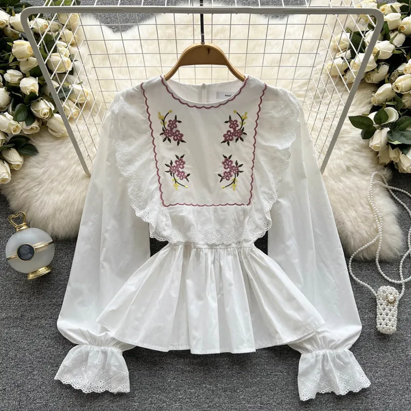 

Women's 2022 Spring new design big Lapel contrast color loose long sleeve thin shirt fashion tops blusas feminina chemise