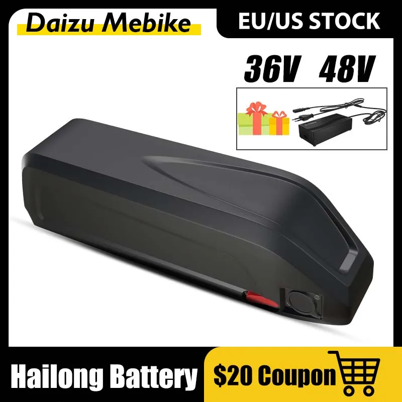

Original Hailong 36V48V Battery 40A BMS Ebike Battery 18650 Lithium Battery Electric Bike USB Charge 13-20AH Bicicleta Eléctrica