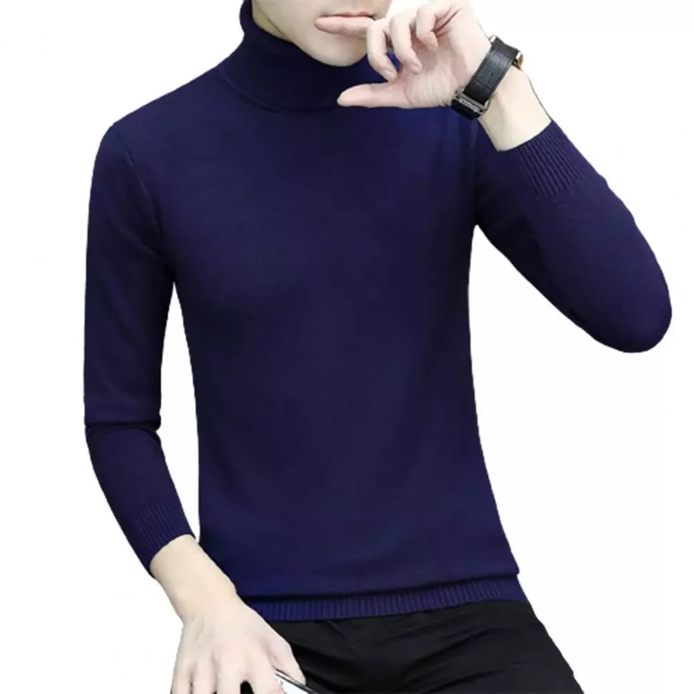 Autumn Winter Solid Color Knitwear Turtle Neck Long Sleeve Sweater Pullover