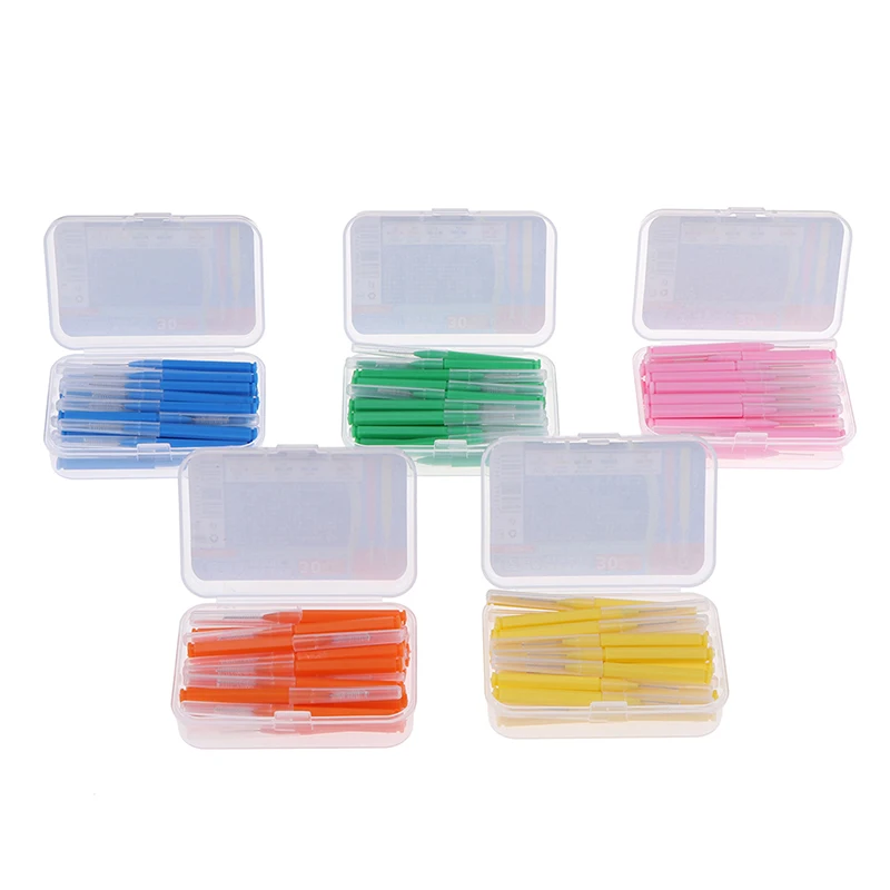 

30Pcs/set I Shaped Interdental Brush Floss Interdental Cleaners Orthodontic Dental Teeth Brush Toothpick Oral Care Tool