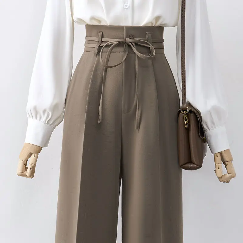 

Suit Woman High Waist Wide Leg Women Casual Trousers Loose Pants Femme Straight Pants Trousers Professional Suit Pants K09