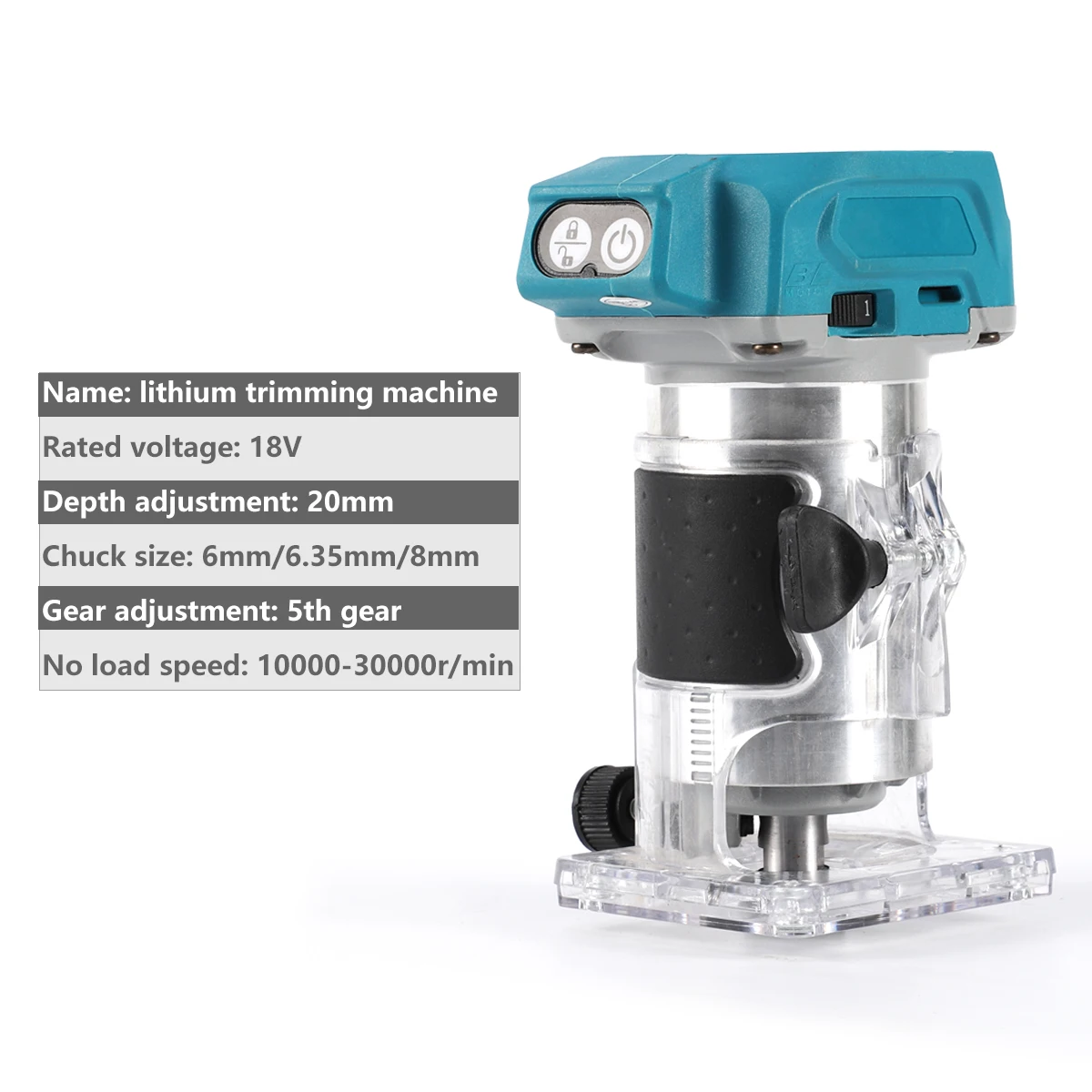 Brushless Electric Hand Trimmer Cordless Wood Router Woodworking Engraving Slotting 5 Speeds Trimming Milling Machine For Makita 3