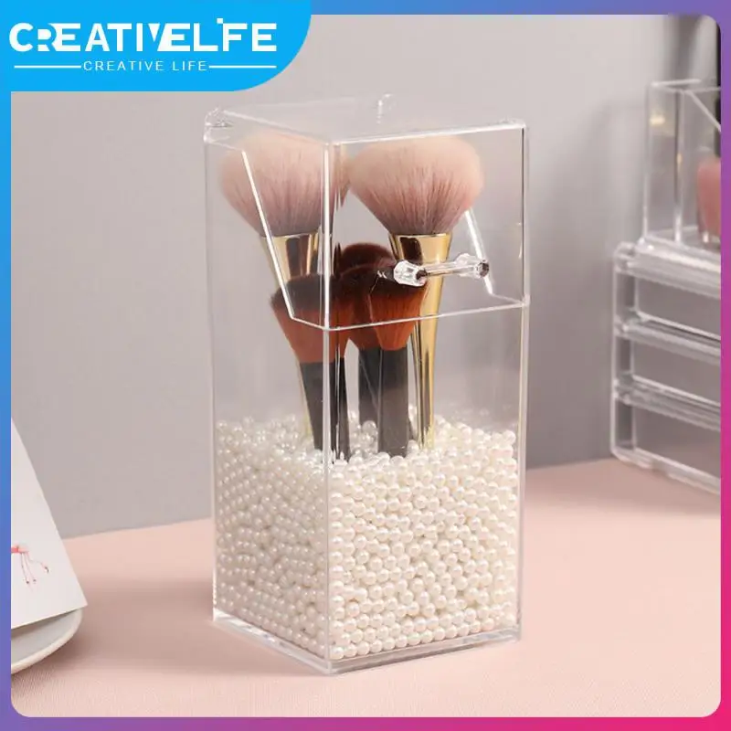 

Storage Tools Storage Box Flip Cover Thickened Tool Storage Box Acrylic Square Makeup Brush Barrel Household Tools Dustproof