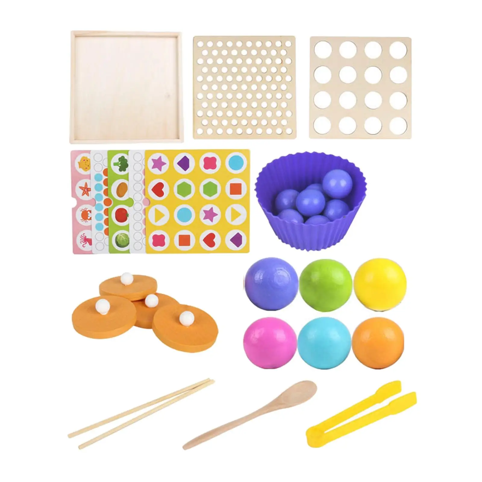 

Montessori Board Game Beads Sorting Color Perception Board Bead Game Toy Funny Memory Chess Game Clip Beads Game for Toddler