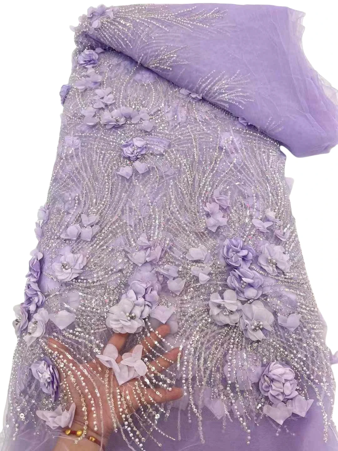 2025 новейшая элегантная лучшее качество очень мягкая 3D-аппликация сетчатая тюль