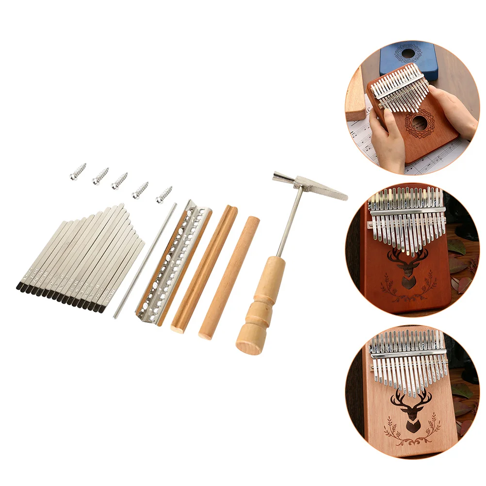 

Kalimba Shrapnel Thumb Piano Accessories 17 Keys Replacement Kit Music Metal DIY Tuning Hammer Instrument