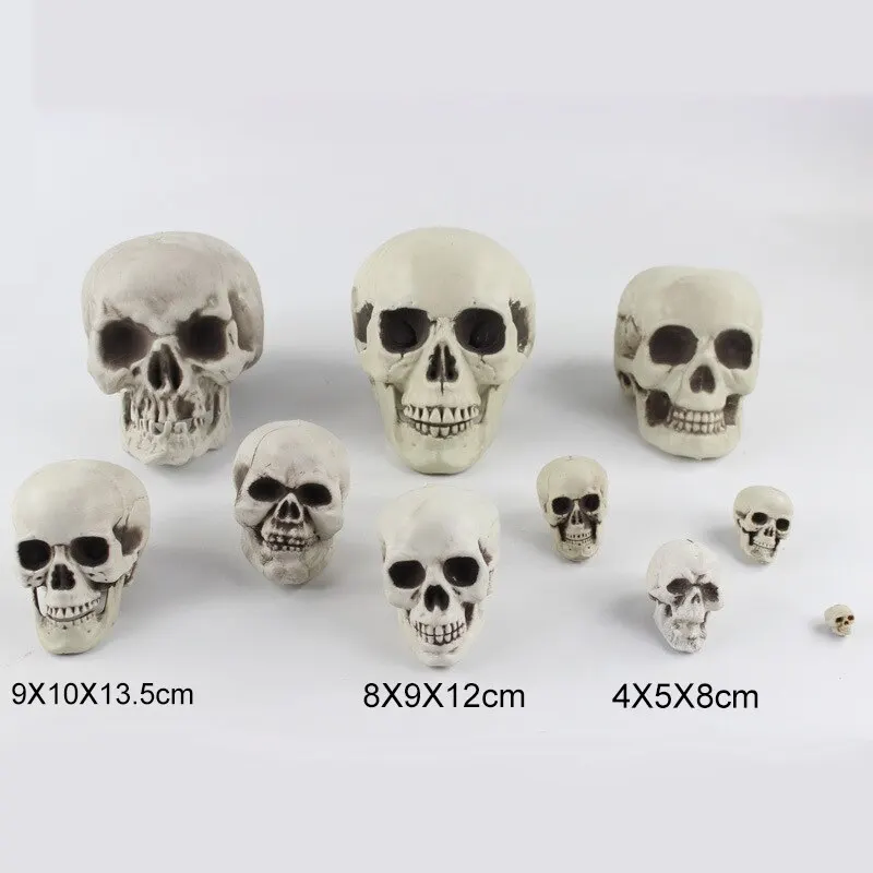 Хэллоуинский искусственный череп модели кости страшный ужасный скелет украшение фестиваля вечеринки дома.