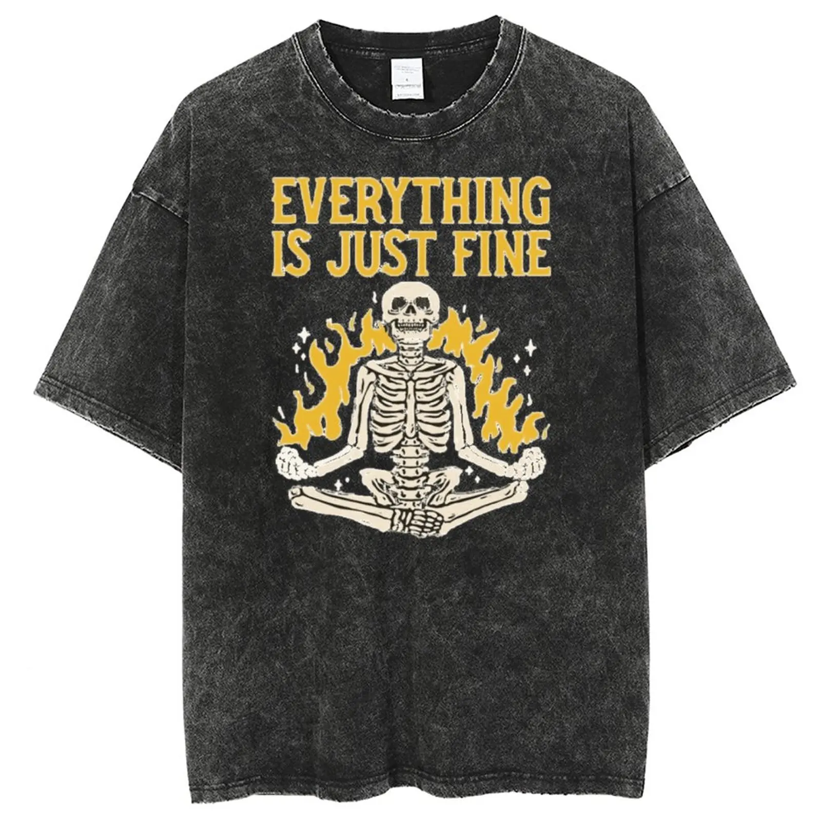 

Футболка мужская с принтом черепа и аниме, 2023 хлопок, в стиле Харадзюку