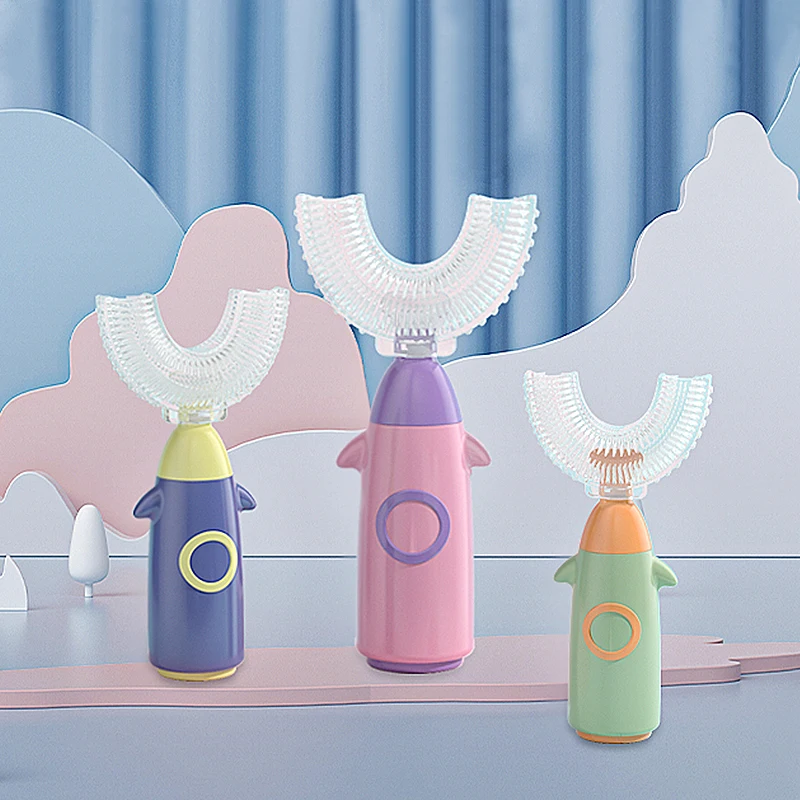 

U-shaped Silicone Baby Brush 360 Degree Child Toothbrush Soft Infant Teeth Cleaner for Children Kids Oral Care Cleaning