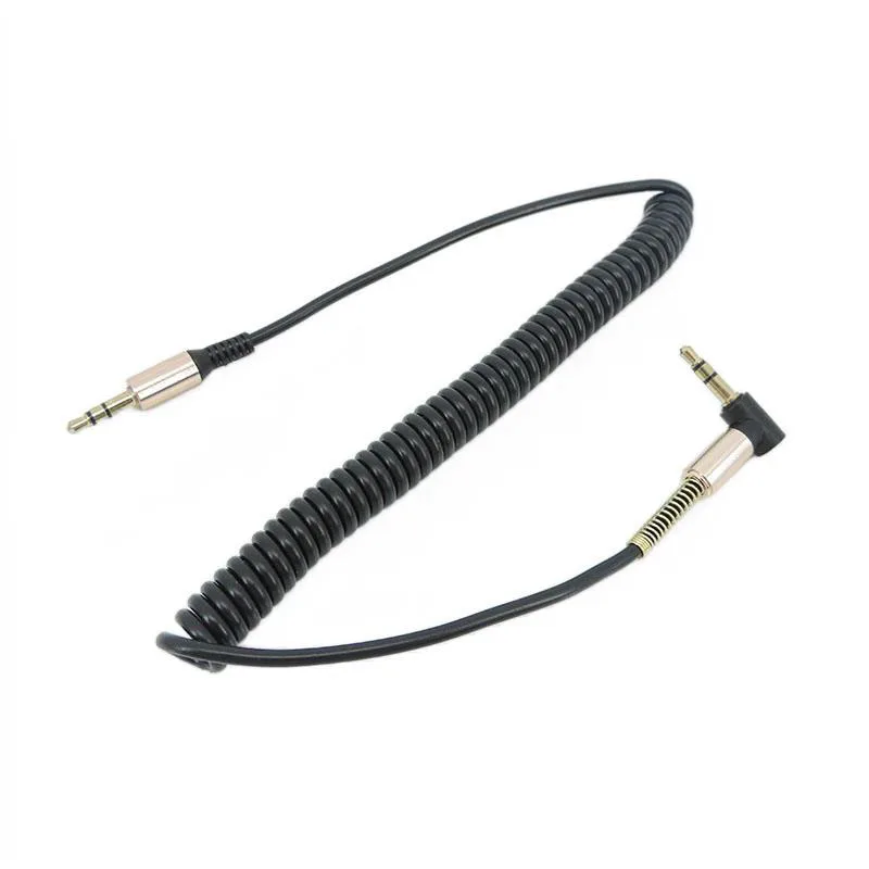 1 м 5 3-полюсный стерео 3 мм разъем папа-папа AUX аудио пружинный удлинительный
