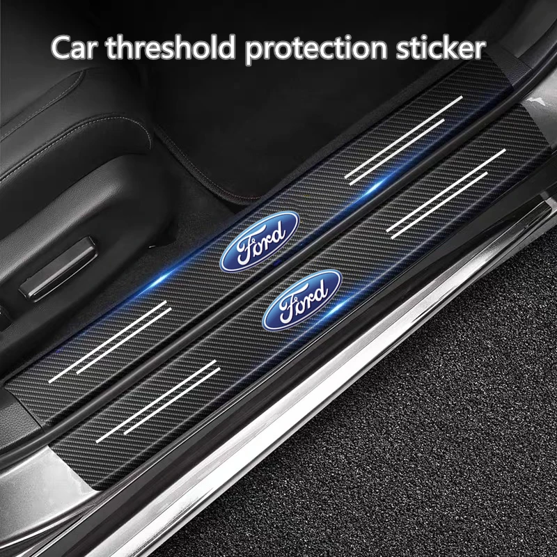

Carbon Fiber Car Sticker Auto Door Sill Side Protector Strip for Fords 2 3 4 5 MK 2 6 7 Ranger Fiesta Kuga Mondeo Fusion Taurus