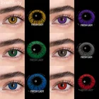 Цветные контактные линзы Freshlady для глаз, 1 пара, черные, для повседневного использования, разноцветные, для косплея, красоты, макияжа, мягкие контактные линзы диаметром 4,5 мм