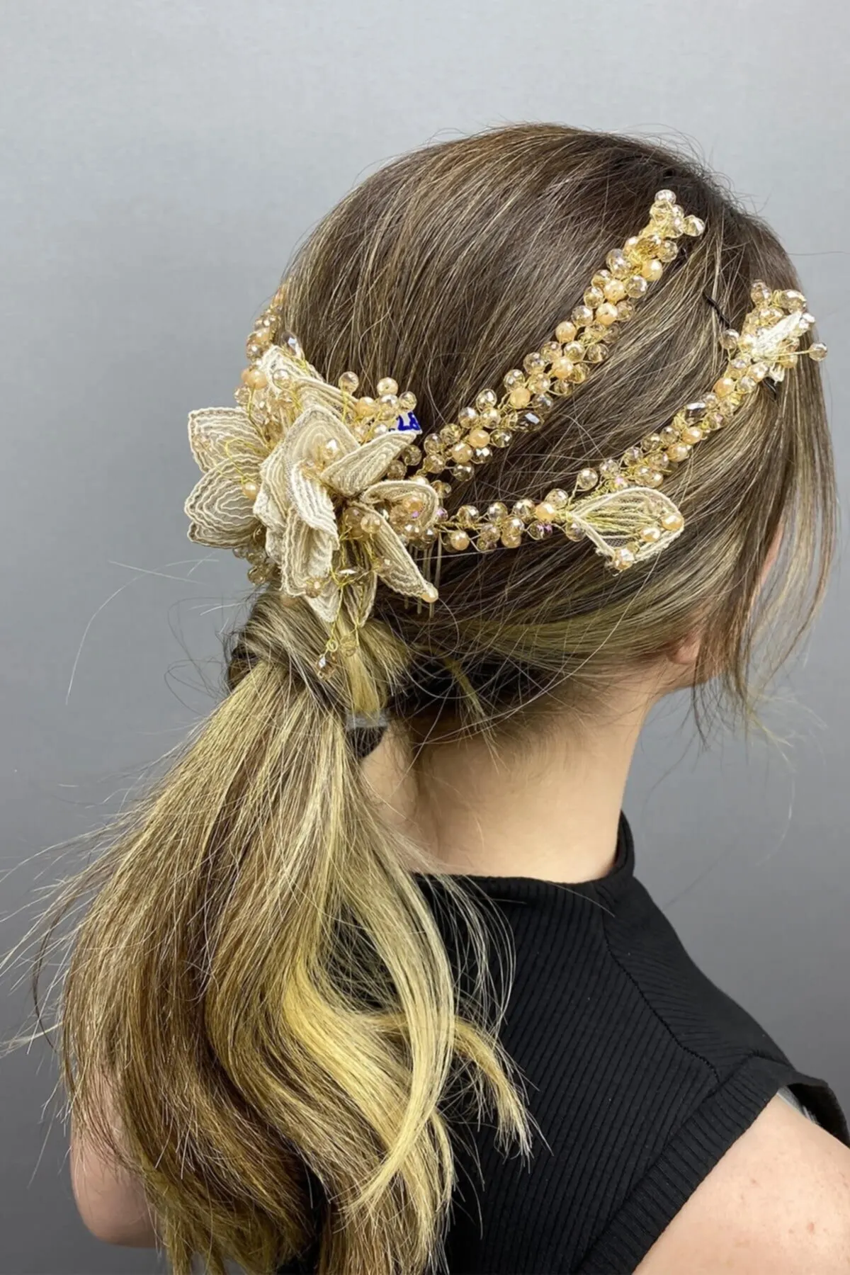 

Bridal Accessories Helen Bridal Hair Accessory With Honey Color Flowers And Crystals Wedding For Bride And brides