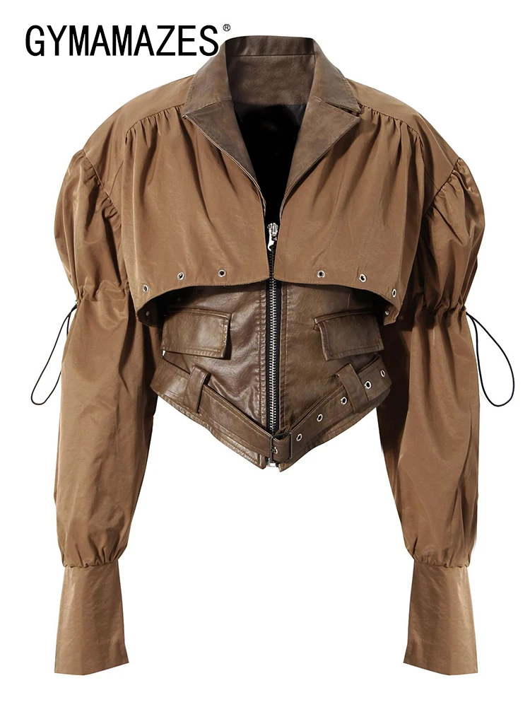 

Пальто женское приталенное с поясом, длинным рукавом и отложным воротником