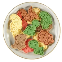 4pcs cookie cutter dinosaur shape biscuit mold baking sugar craft moulds birthday cake decorating tools kitchen stamp embossing