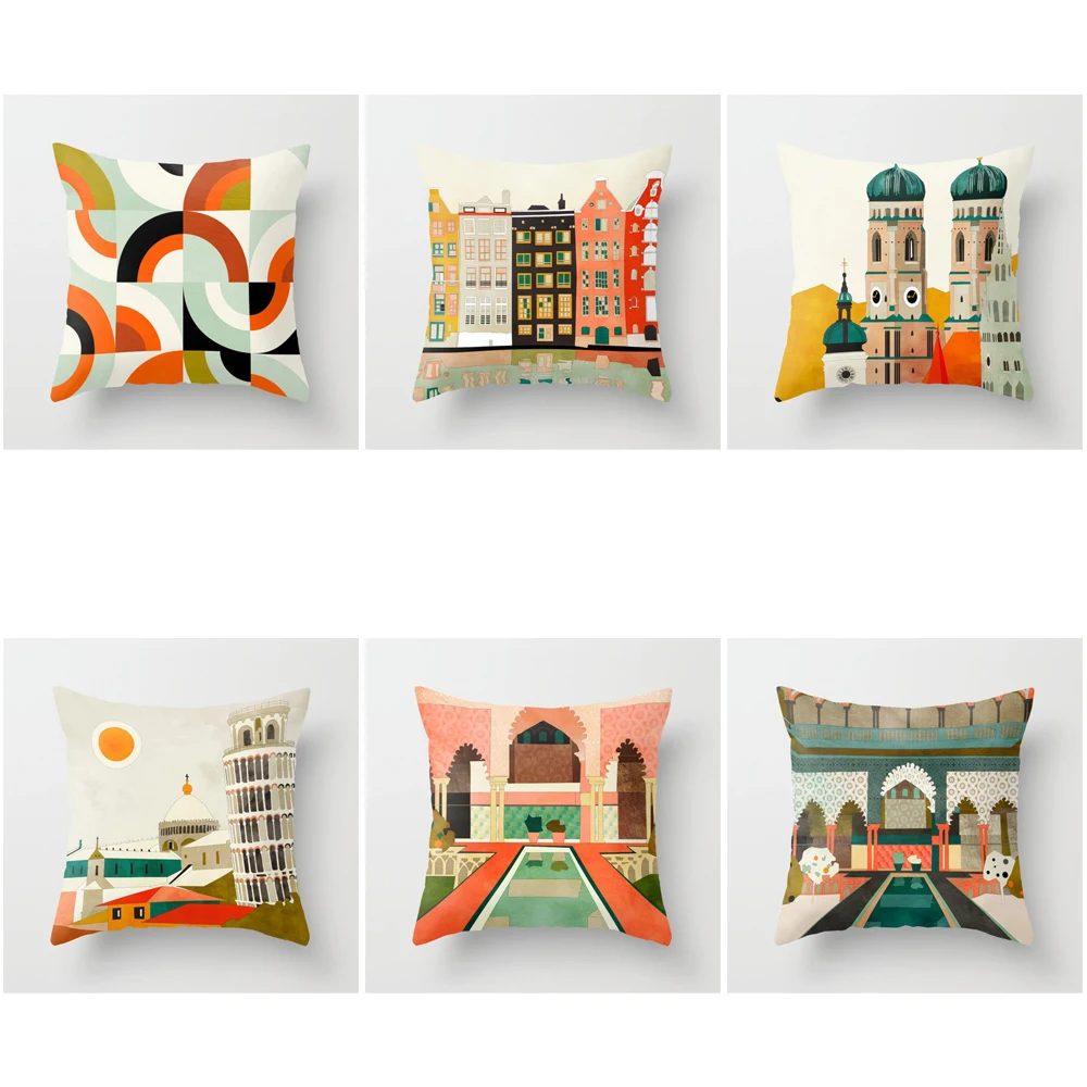 

Домашняя декоративная наволочка для дивана, наволочка для подушки в скандинавском стиле 40*40 см 40x40 см 50x50 Morandi 60x60 см 45*45 для гостиной, абстрак...