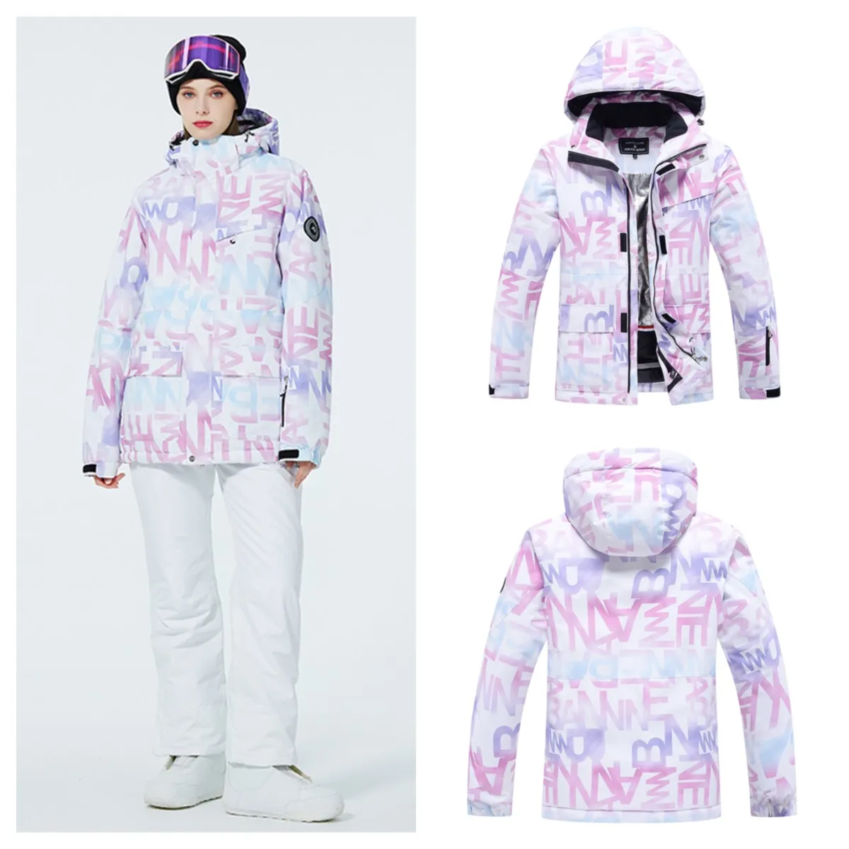 2022 New Snowboard Suit for Women Winter Outdoor Warm Fashion Ski Costumes Windproof Waterproof Ski Suit Female Snow Jacket Girl