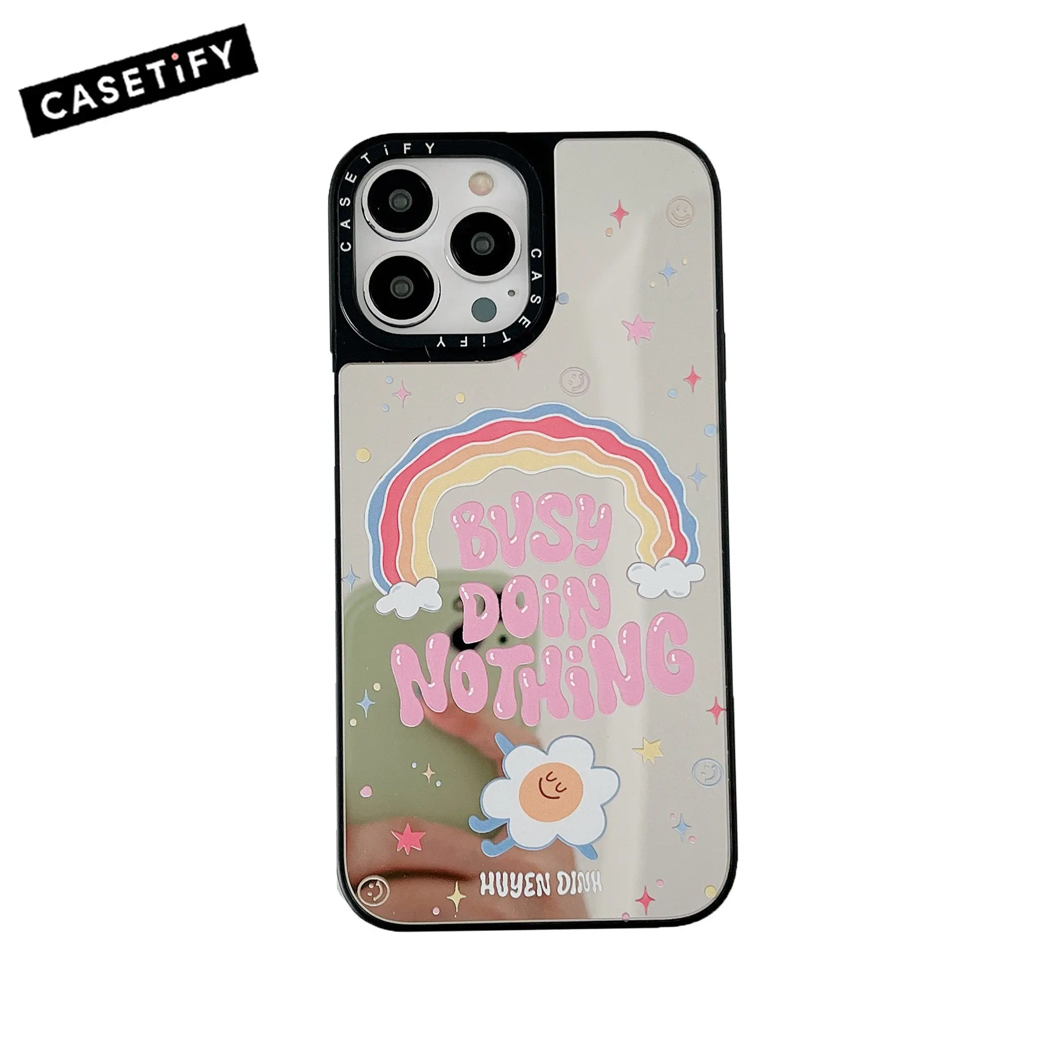

Зеркальный чехол CASETIFY с радужными яйцами и цветами для iphone 12 13 14 Pro 13 Mini 11 SE2022 6 7 8 14 Plus задняя крышка B0324