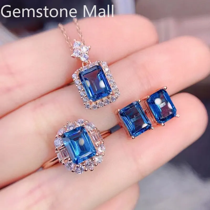 

Серьги-подвески с натуральным топазом, 6 х8 мм, 4,8 карата