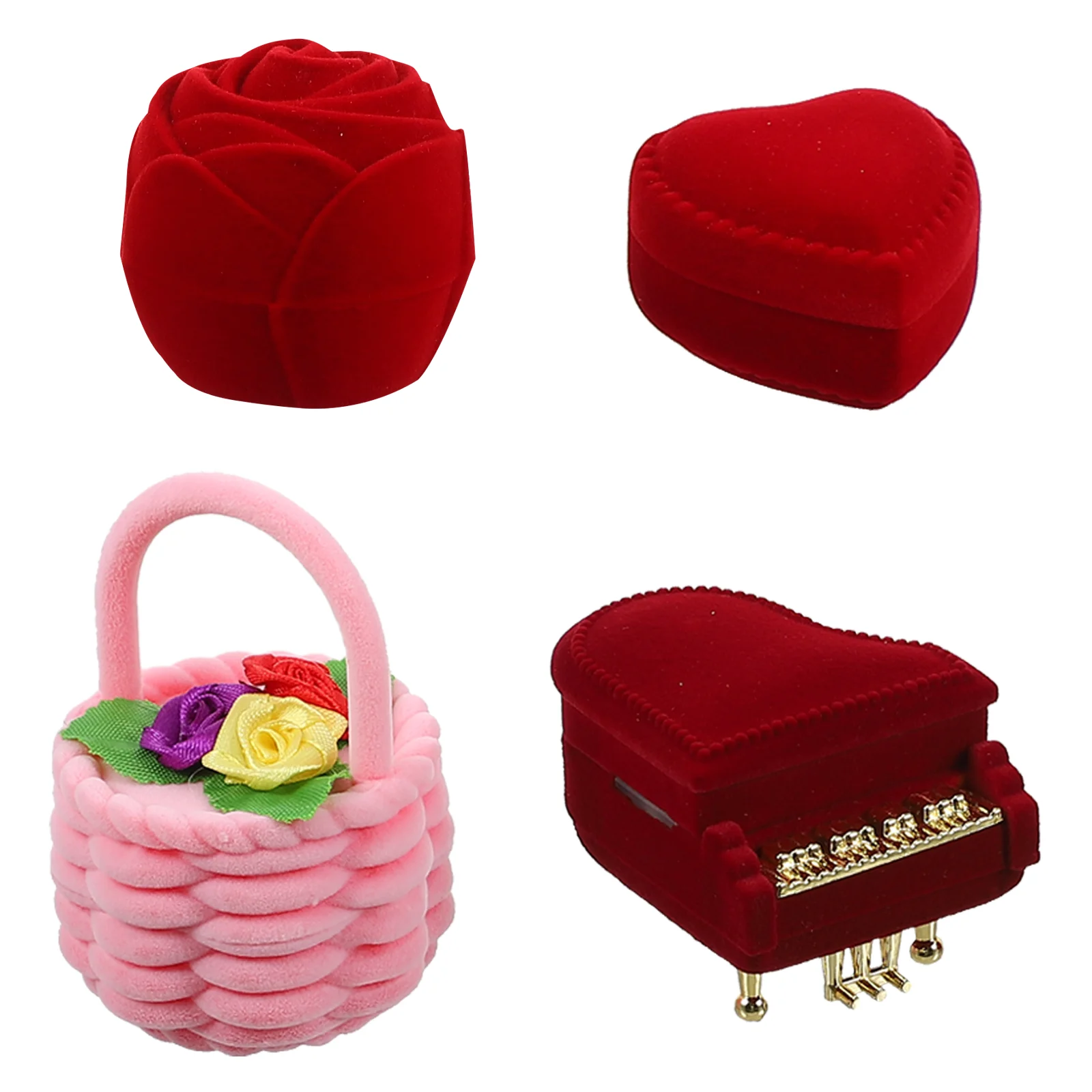 

4 шт., серьги-гвоздики в форме сердца