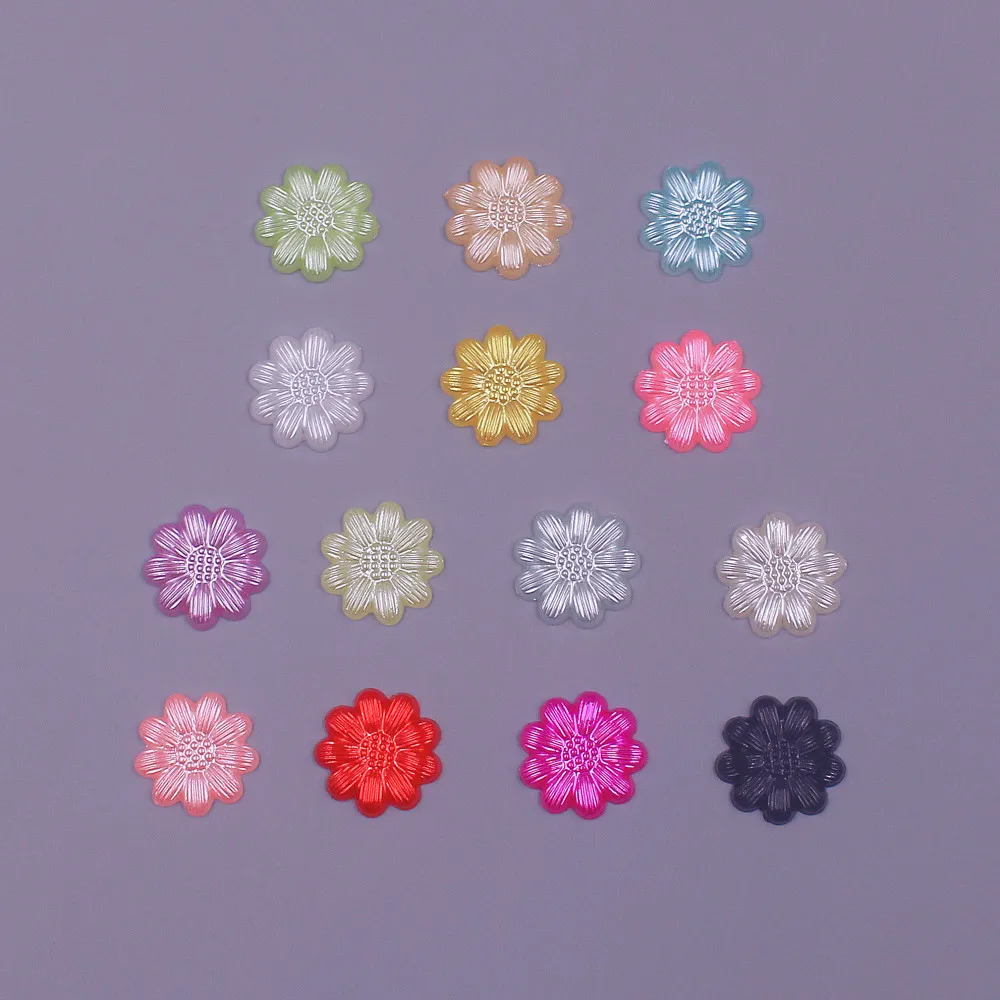 

Bulk wholesale 13mm 1000pcs Flower Shape ABS Imitation Pearls Flatback Beads For Art Scrapbooking DIY Jewelry garment Making