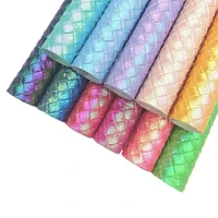 rainbow iridescent embossed pu colorful faux synthetic leather fabric sheet for shoebaghair bowdecorative