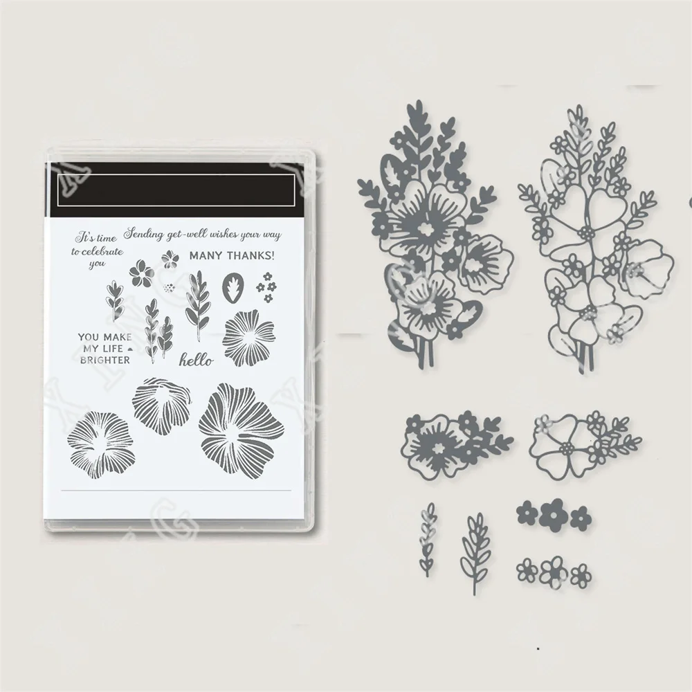 

Many Thanks Clear Stamps and Metal Cutting Dies Sets for Diy Craft Making Greeting Card Scrapbooking 2022 New Arrival