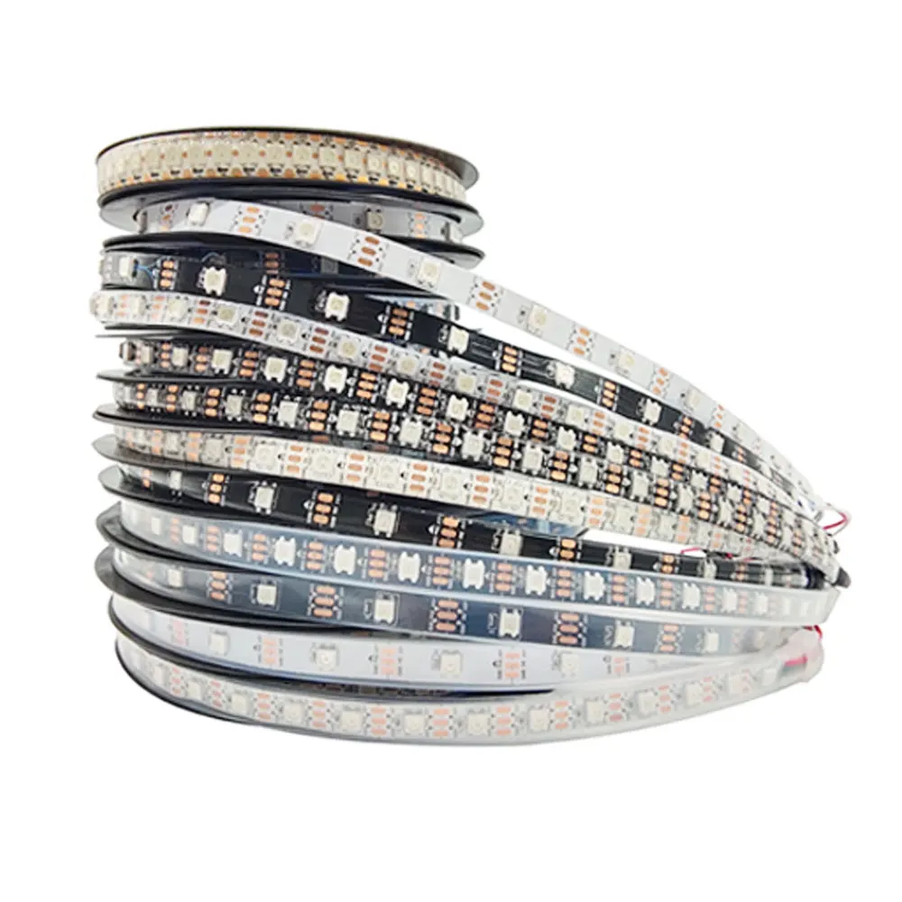 

DC5V WS2812 Individually Addressable 5050 RGB Led Strip WS2812B Smart Pixels Led Light Black White PCB Waterproof IP30/65/67