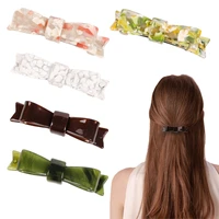 wholesale ins hot selling retro 8 5cm textured bow hairpin side clip for fashionable girls unique acetate hair accessories