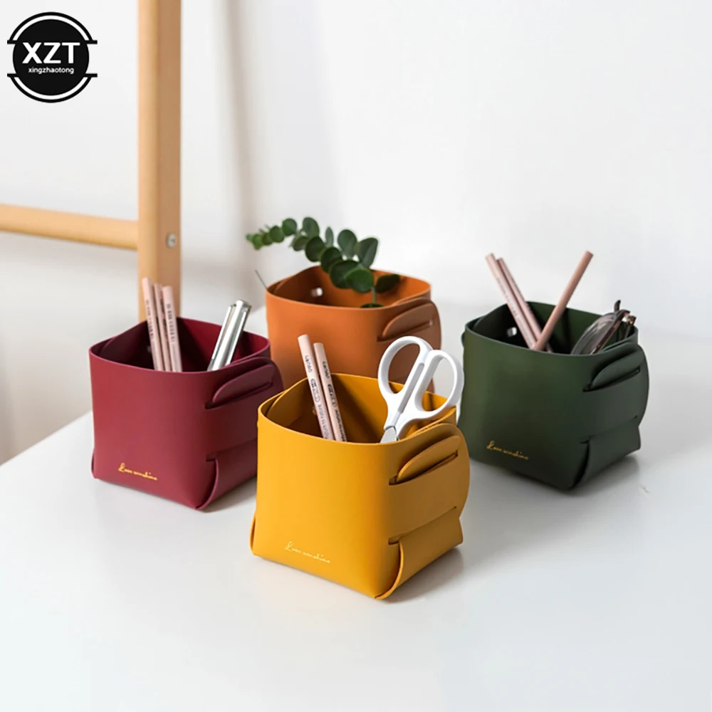 

Настольный органайзер из искусственной кожи, поднос для хранения веранды, ключей, кожаная корзина, Настольная Косметика с дистанционным управлением, коробка для хранения мелочей, офисные аксессуары