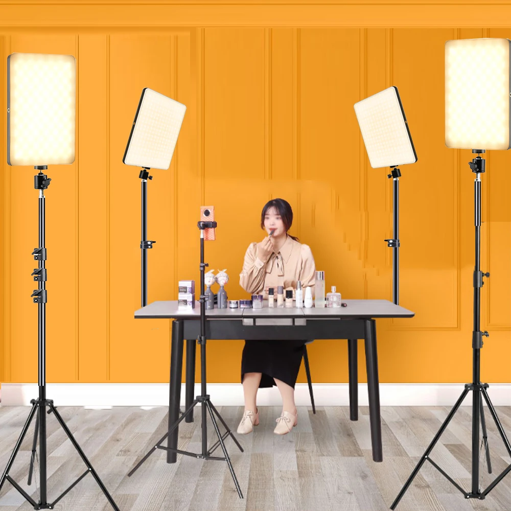 

LED Video Light Panel Studio Photography Photo Studio Kits Live Streaming Video Conferencing Camera Light Adjustable Temperature