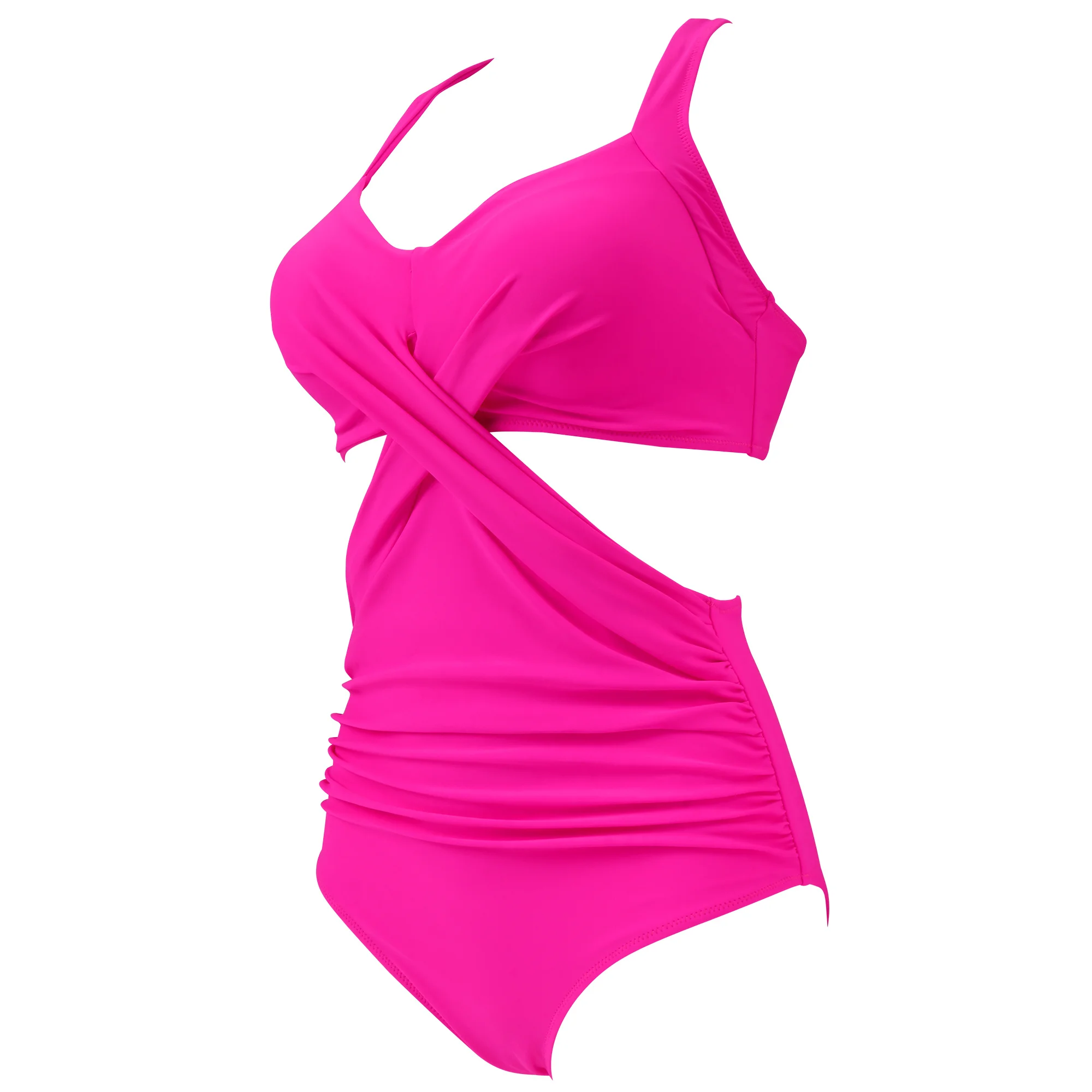 Sexy One Piece Tankini Swimwear 2022 New Solid Halter Plus Size Beach Tankini Push-Up Bathing Suit High Waist Bodysuit Monokini