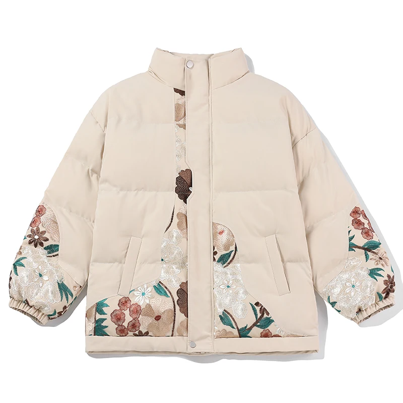 EOENKKY/Winter Warm Men Paraks Thicken Oversized Man Parkas 2022 Korean Men's Casual Embroidery Jackets Male Outwears