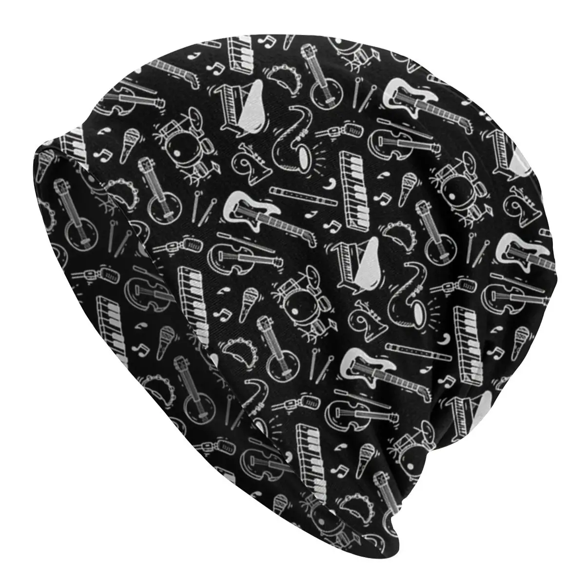 

Черно-белая Удобная Шапка-бини с узором в ину для мужчин и женщин, трикотажная шапка для взрослых мужчин и женщин