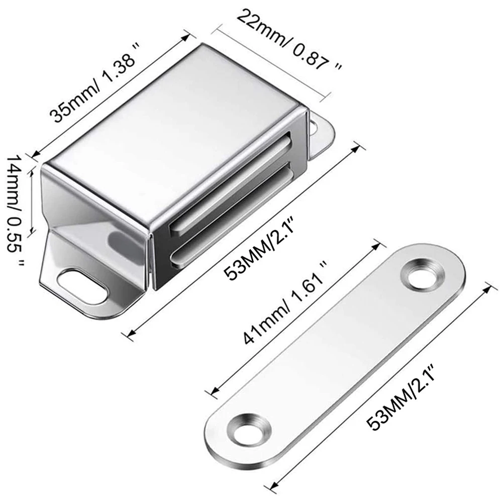 

Door Catch Strong Door Magnetic Closer Cabinet Door Catch Latch Magnet Suction Bar Silence Non-flapping Cupboard Wardrobe
