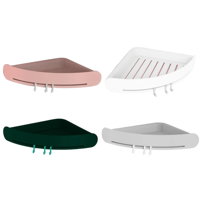 

HX5B полка для хранения в ванной комнате, органайзер для туалета, настенный угловой душевой шкаф, стойка с крючками, клейкие полки