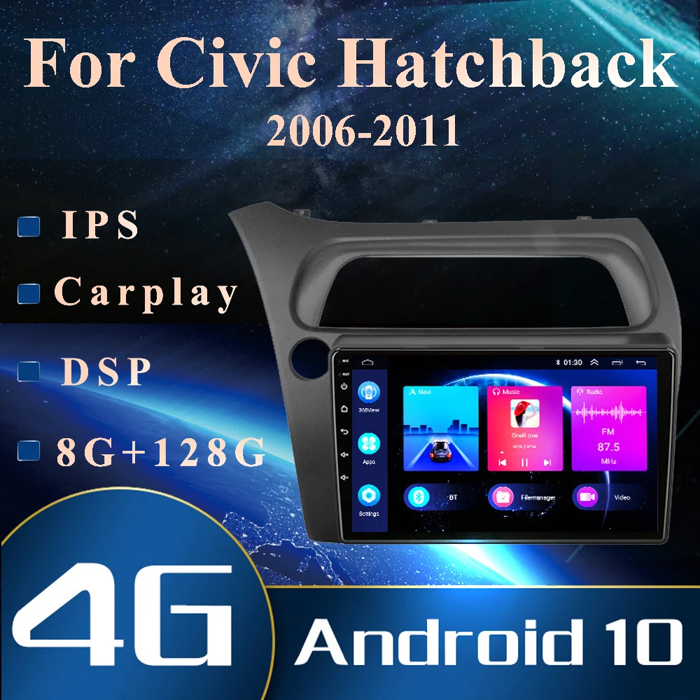 Автомагнитола для Honda Civic Hatchback 2006 2007 2008 2009 2010 2011 Android мультимедийный видеоплеер с