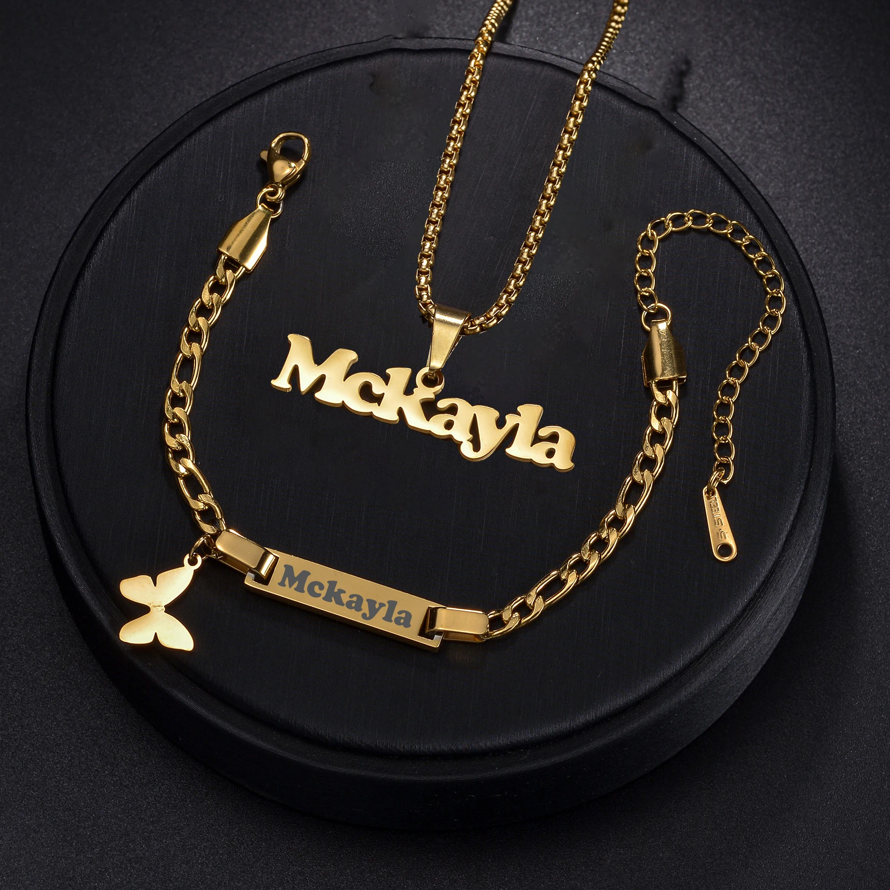 Atoztide персонализированные имена ожерелье браслет ювелирный набор для детей из