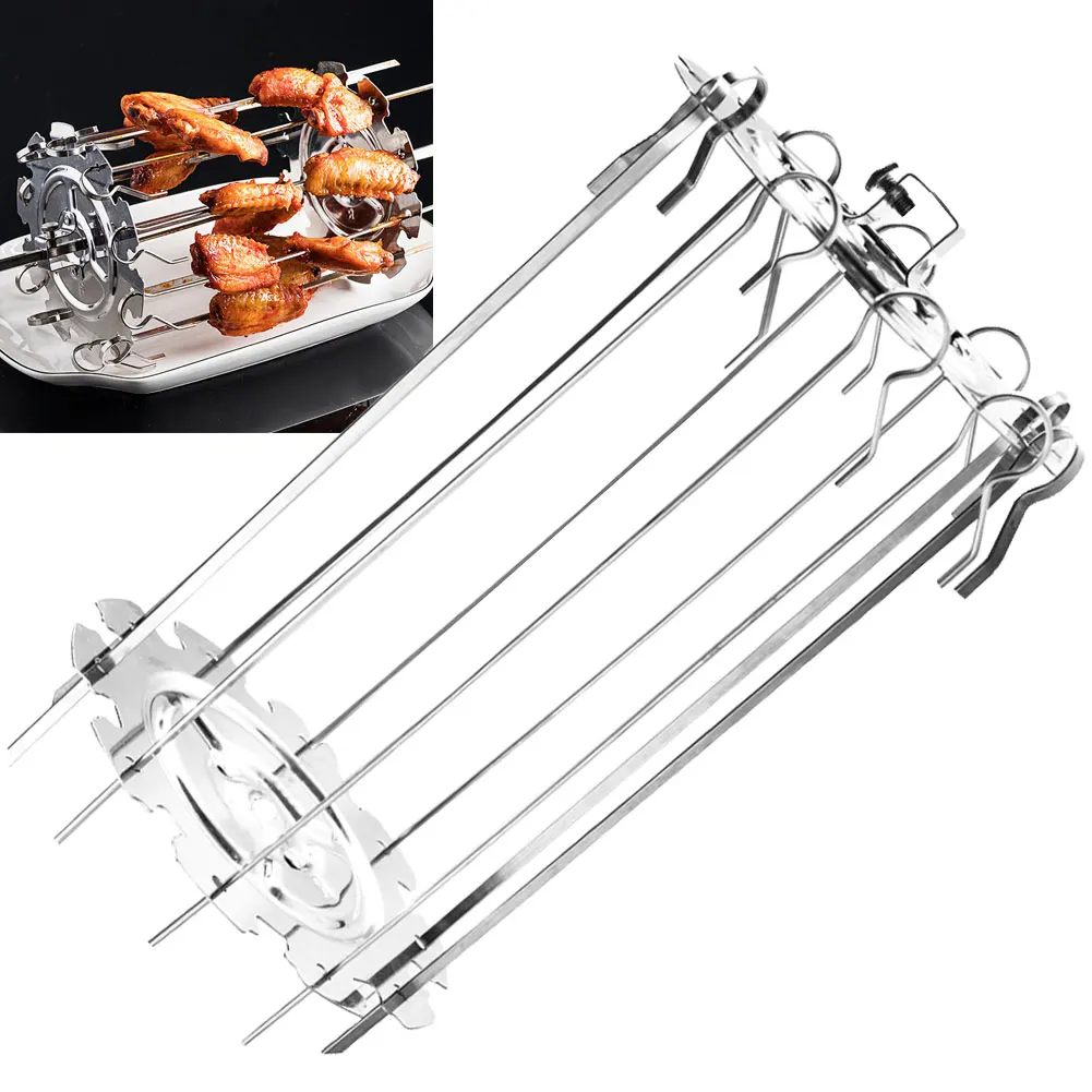 

BBQ Grill Chicken Grill Machine Stainless Steel Grilled Cage Barbecue Kebab Maker Meat Skewer Machine Kitchen Air Fryer Acce