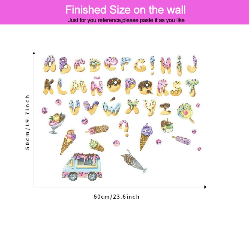 Милые наклейки на стену с изображением мороженого десертов и букв для украшения