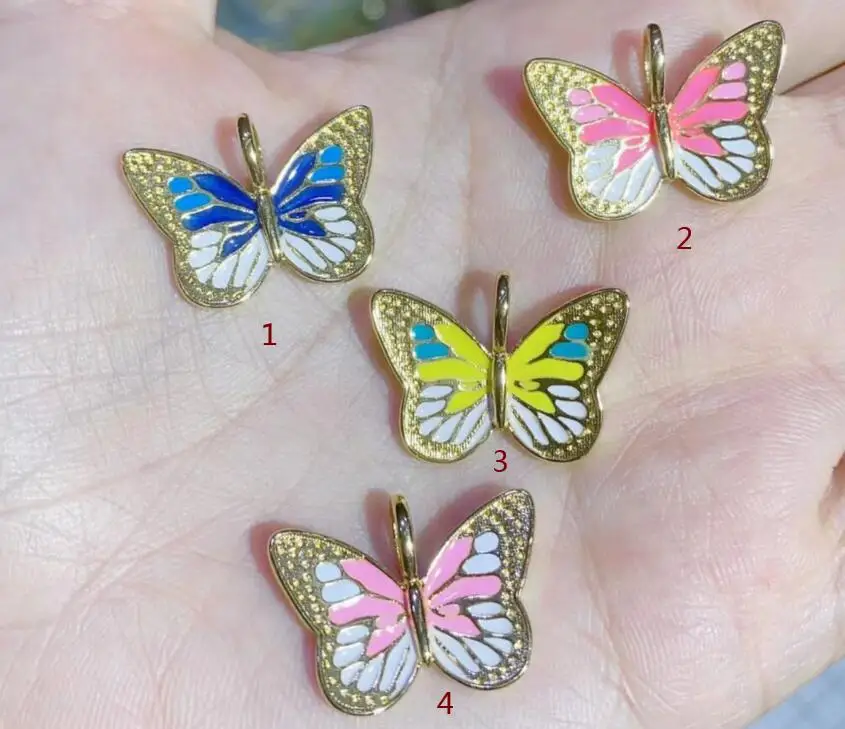 

Золотое ожерелье с кулоном «бабочка», 1 шт.