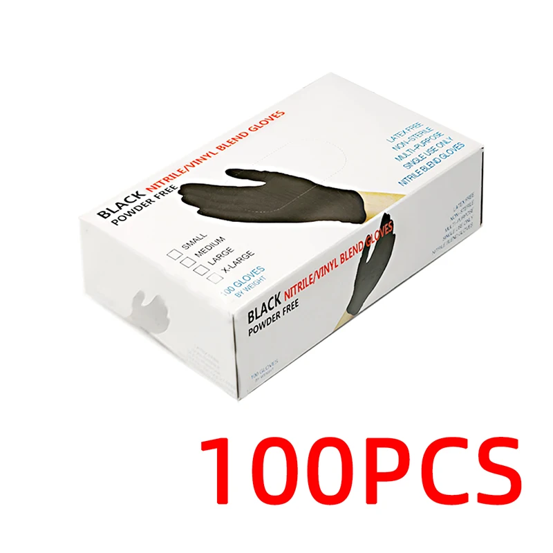

20 50 100 шт. одноразовые нитриловые перчатки оптом, черные, толстые, прочные, авторемонт, красивая краска для волос, бытовая защита для ванны для домашних животных